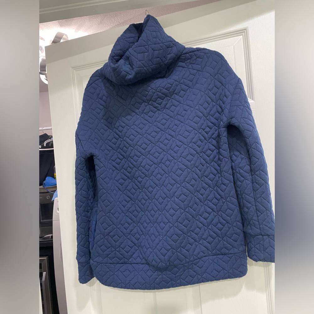 GAP Quilted Navy Women's Cowl Neck Sweater